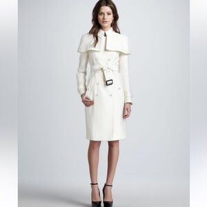 Burberry Prorsum Ivory Capelet Trench Coat